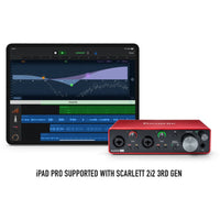 Focusrite Scarlett 2i2 2x2 USB Audio Interface | 3rd Generation + Headphones + XLR Microphone Cable + Cleaning Cloth Bundle
