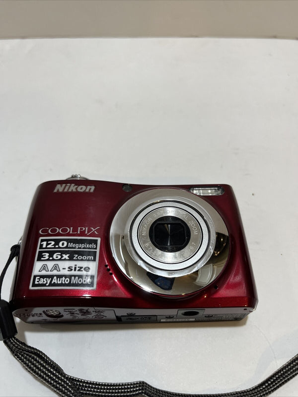 Used Nikon Coolpix L22 Point and Shoot Camera Red - Used Very Good