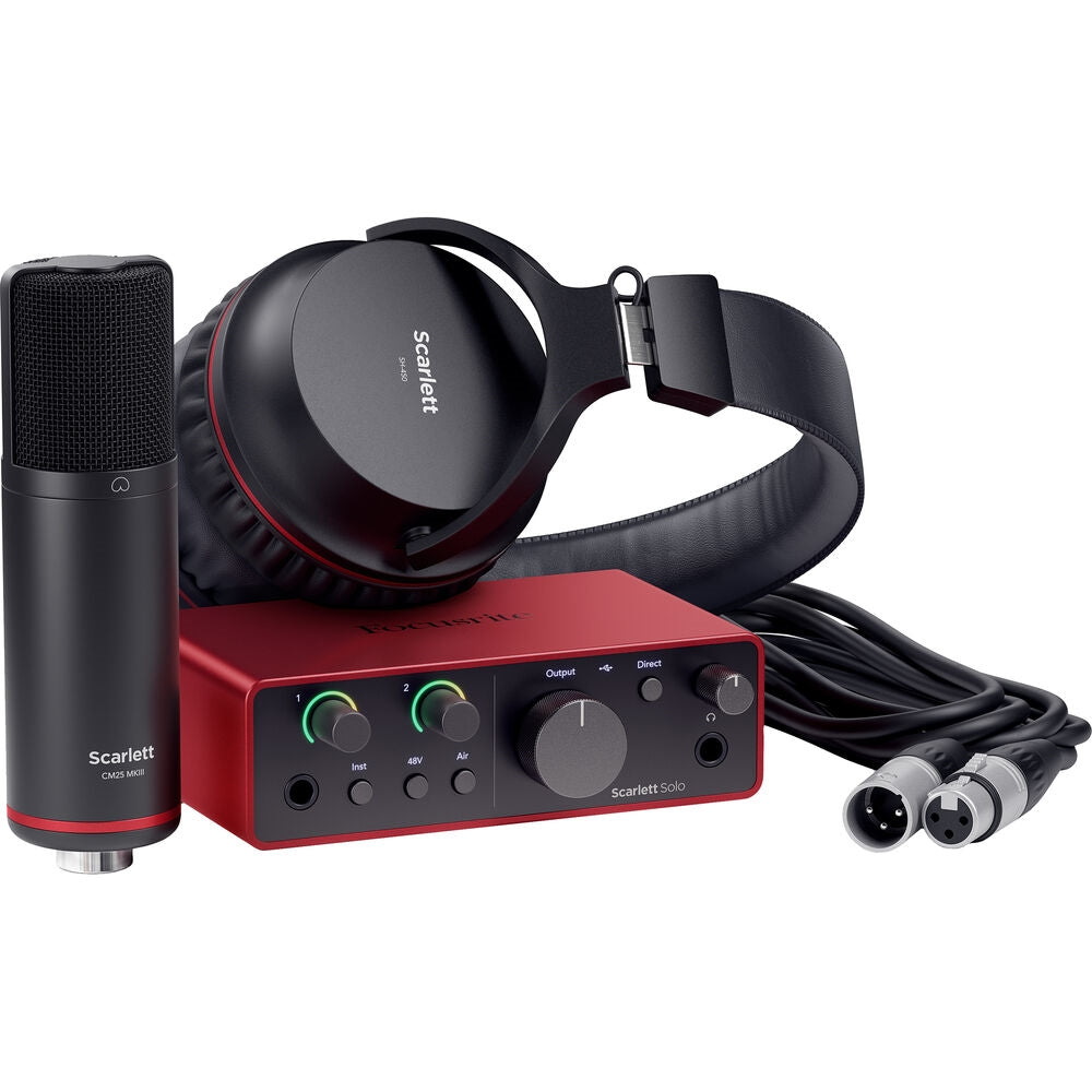 Focusrite Scarlett Solo Studio USB-C Audio Interface with Microphone and Headphones | 4th Generation