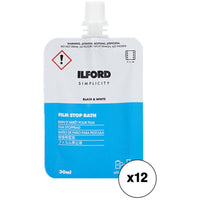 Ilford Simplicity Black and White Film Stop Bath Kit | 30mL, 12-Pack
