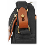 Billingham Stowaway Pola Shoulder Bag | Black / Tan Leather Trim