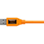 Tether Tools TetherPro USB 2.0 Type-A to 5-Pin Mini-USB Right Angle Adapter Cable | High Visibility Orange, 20"