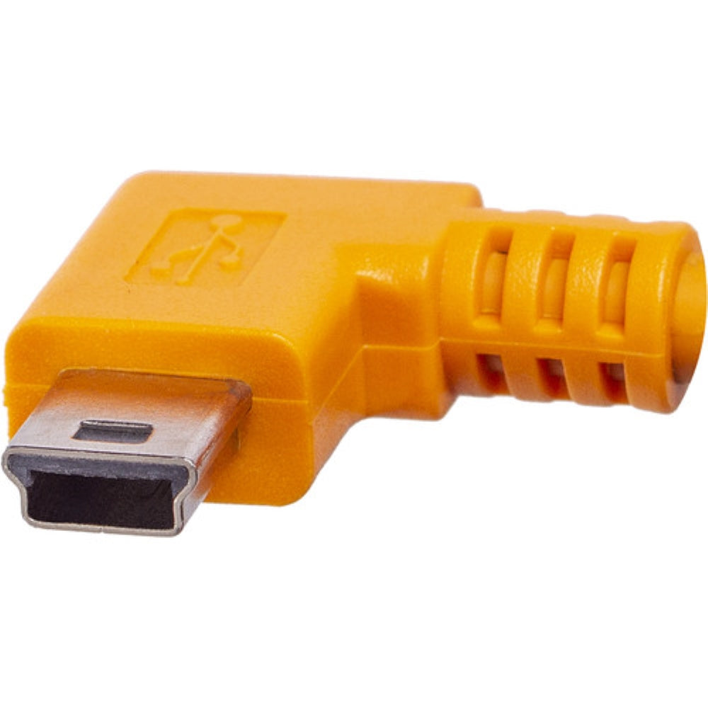 Tether Tools TetherPro USB 2.0 Type-A to 5-Pin Mini-USB Right Angle Adapter Cable | High Visibility Orange, 20"