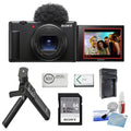 Sony ZV-1 II Digital Camera | Black Bundled with Sony Vlogger Accessory Kit + NP-BX1 Battery + Battery Charger + Microfiber Cleaning Cloth + Camera Cleaning Kit (6 Items)