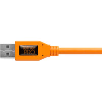 Tether Tools 20" TetherPro USB 3.0 Type-A to C Right Angle Adapter Cable | High-Visibilty Orange