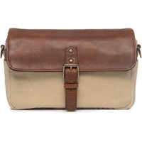 ONA Bowery 50/50 Camera Bag | Leather/Canvas, Natural/Antique Cognac