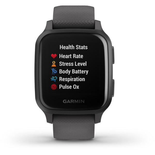Garmin Venu Sq GPS Smartwatch | Slate Aluminum Bezel, Shadow Gray Case, Silicone Band