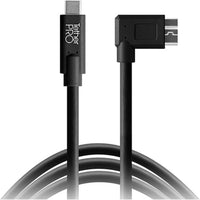 Tether Tools TetherPro USB Type-C Male to Micro-USB 3.0 Type B Male Cable | 15', Black, Right-Angle