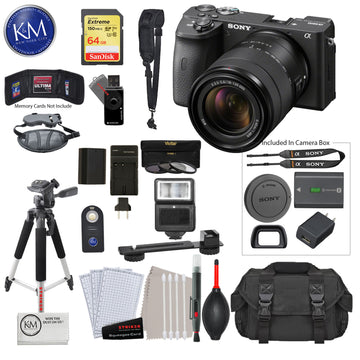 Sony Alpha a6600 Mirrorless Digital Camera with 18-135mm Lens with Deluxe Bundle: Includes – Sandisk Extreme Card, Spare NPFZ100 Battery, Charger for NPFZ100, and more!