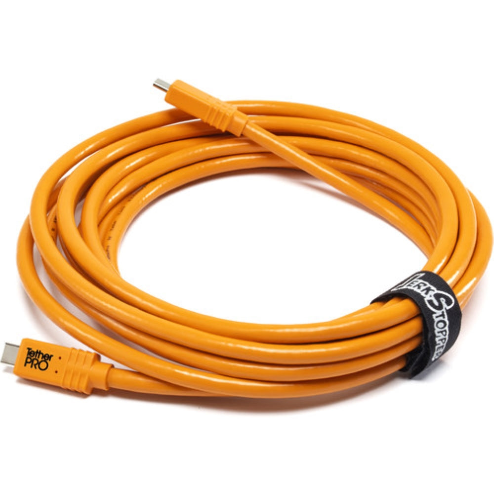 Tether Tools Tetherpro USB -C to USB -C for Phase One Cable | 15', High-Visibilty Orange