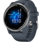Garmin Venu 2 GPS Smartwatch | Silver Stainless Steel Bezel, Granite Blue Case, Silicone Band