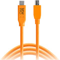 Tether Tools TetherPro USB Type-C Male to 5-Pin Mini-USB 2.0 Type-B Male Cable | 15', Orange