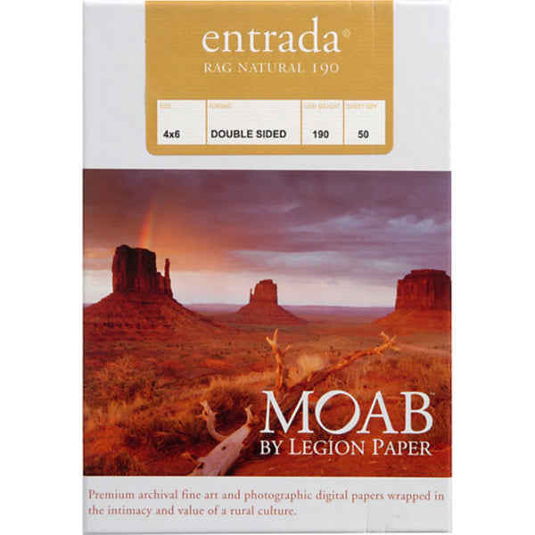 Moab Entrada Rag Natural 190 Paper | 4 x 6", 50 Sheets
