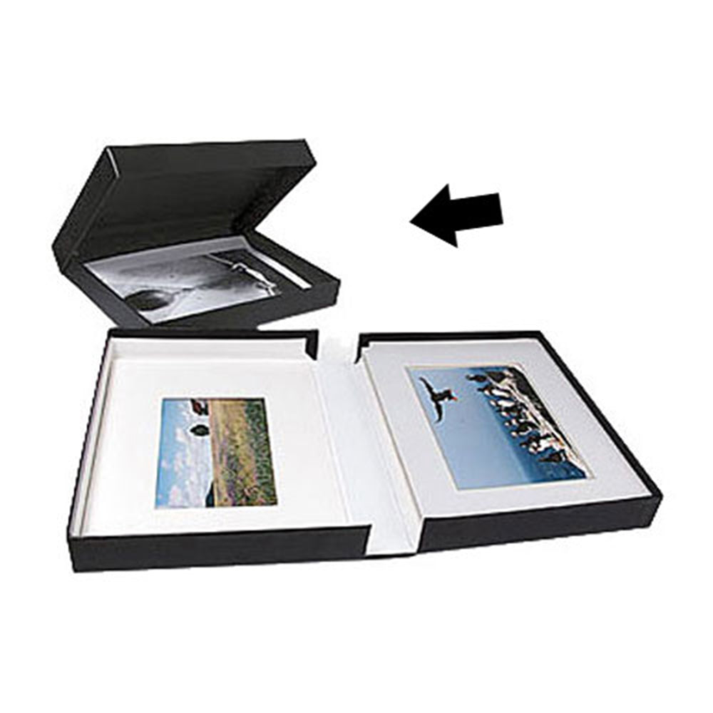 Archival Methods Onyx Portfolio Box | 11.25 x 14.25 x 2", Black Buckram/Black Lining