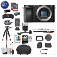 Sony Alpha a6100 Mirrorless Digital Camera | Body Only with Premium Bundle: Includes – Tripod, Flash, Lens Filters, and Corel Software