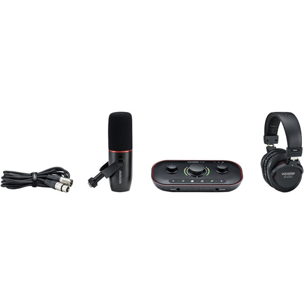Focusrite Vocaster Two Studio + K&M Professional Recording Microphone Stand Bundle