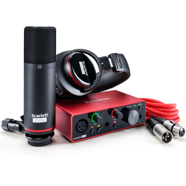 Focusrite Scarlett Solo Studio 2x2 USB Audio Interface with Microphone and Headphones | 3rd Generation