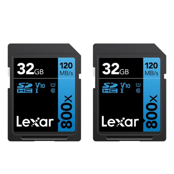 Lexar 32GB High-Performance 800x UHS-I SDHC Memory Card | BLUE Series, 2-Pack