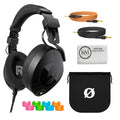 Rode NTH-100 Professional Over-Ear Headphones | Black + NTH-Cable (Orange, 3.9') + Microfiber Cleaning Cloth Bundle