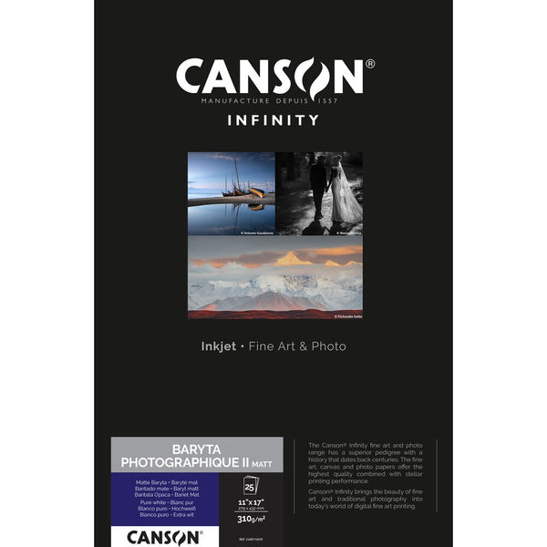 Canson Infinity Baryta Photographique II Matte Paper | 11 x 17", 25 Sheets