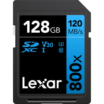 Lexar 128GB High-Performance 800x UHS-I SDXC Memory Card | BLUE Series