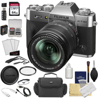 FUJIFILM X-T30 II Mirrorless Digital Camera with 18-55mm Lens | Silver + 52mm Filter + Cleaning Kit + Memory Card and Case + Screen Protectors + Camera Case + Memory Card Reader + Lens Cap Keeper Bundle