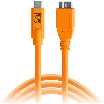 Tether Tools TetherPro USB Type-C Male to Micro-USB 3.0 Type-B Male Cable | 15', Orange