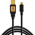Tether Tools TetherPro USB 2.0 A Male to Micro-B 5-Pin Cable | 15', Black
