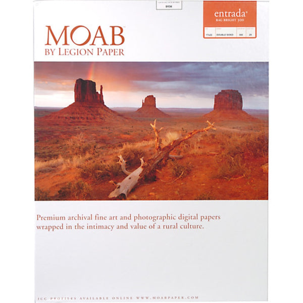 Moab Entrada Rag Bright 300 Paper | 17 x 22", 25 Sheets