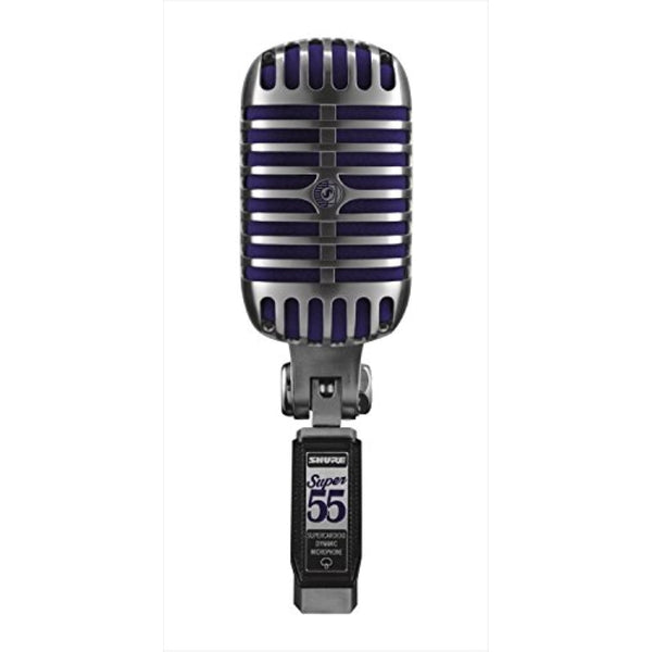 Shure Super 55 Supercardioid Dynamic Microphone | Chrome with Blue Foam