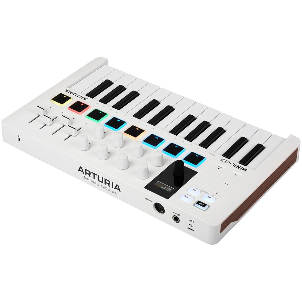 Arturia MiniLab 3 Compact MIDI Keyboard and Pad Controller | White