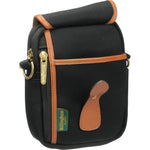 Billingham Stowaway Compact Shoulder Bag | Black with Tan Leather Trim