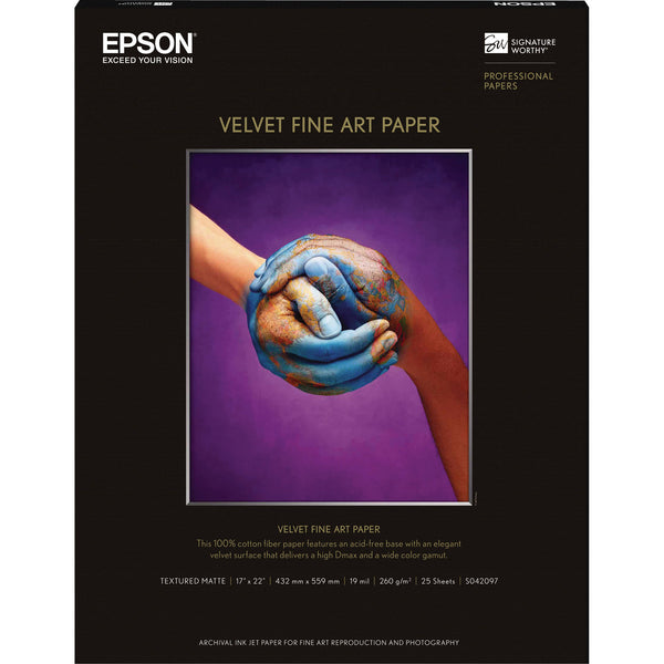 Epson Velvet Fine Art Paper | 17 x 22", 25 Sheets