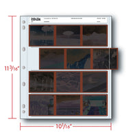 Print File 120 Size Archival Storage Pages for Negatives | 4-Strips of 3-Frames (Oversized Binder Only) - 100 Pack