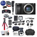 Sony Alpha a6100 Mirrorless Digital Camera (Body Only) with Video Bundle: Includes – 12 Inch Tripod, Flash, and Microphone