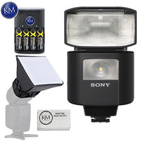 Sony HVL-F45RM Wireless Radio Flash with Essential K&M Bundle: Includes – Mini Soft Box, Rechargeable Battery pack and Micro Fiber Cloth.