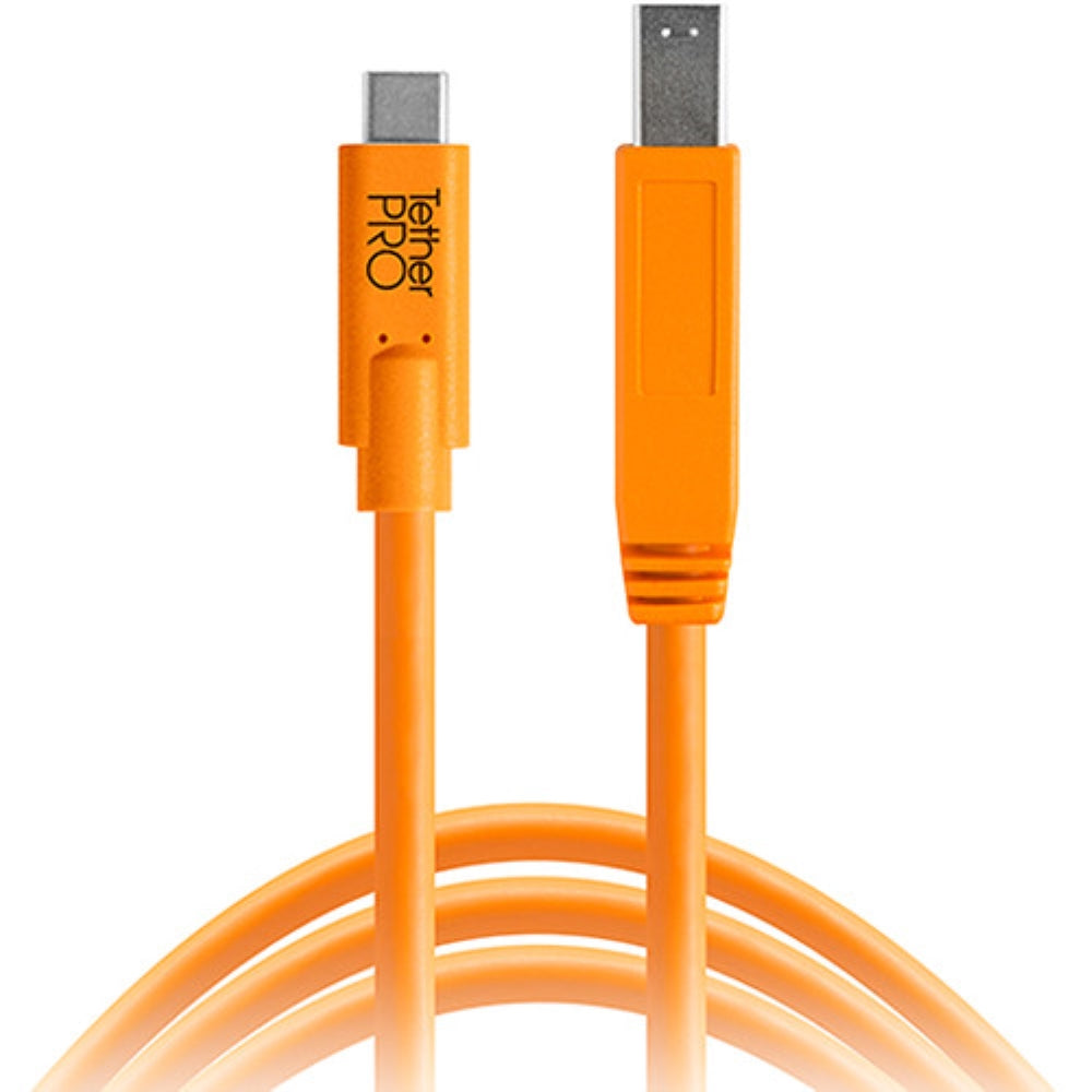 Tether Tools TetherPro USB Type-C Male to USB 3.0 Type-B Male Cable | 15', Orange