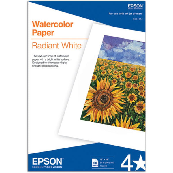 Epson Watercolor Paper Radiant White | 13 x 19", 20 Sheets