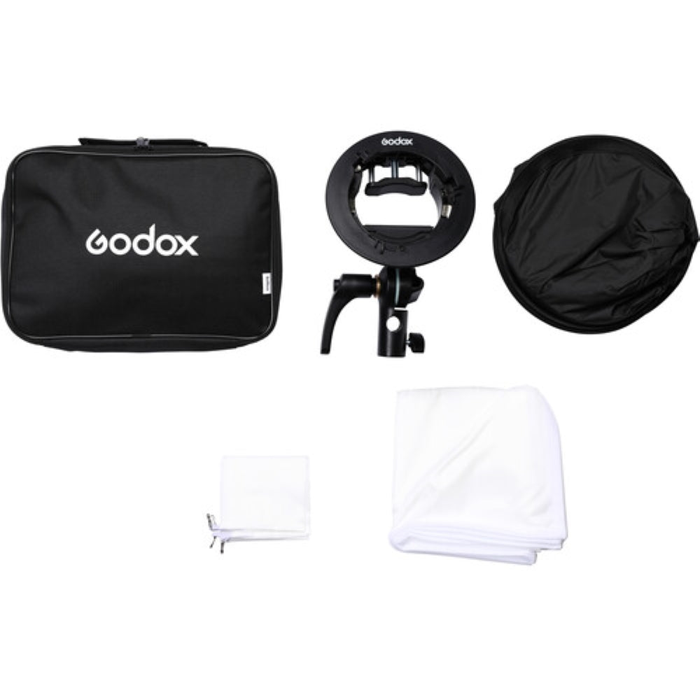 Godox S2 Speedlite Bracket with Softbox & Carrying Bag Kit | 23.6 x 23.6"