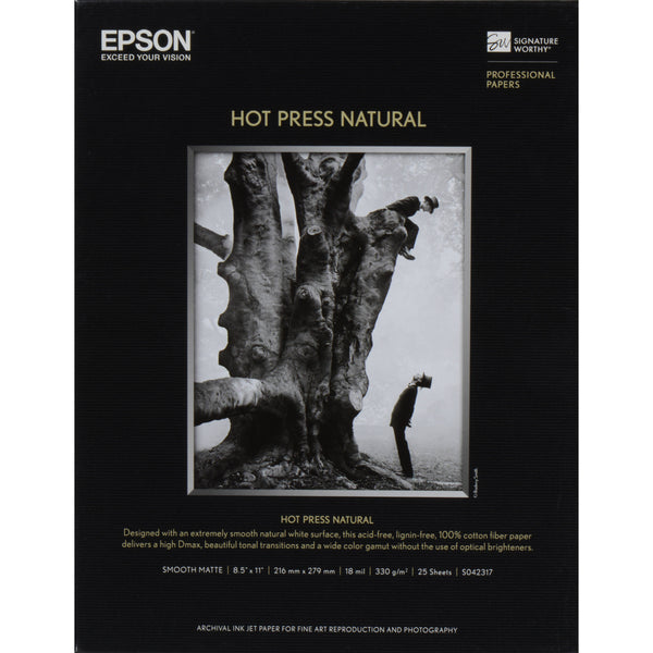 Epson Hot Press Natural Paper | 8.5 x 11", 25 Sheets