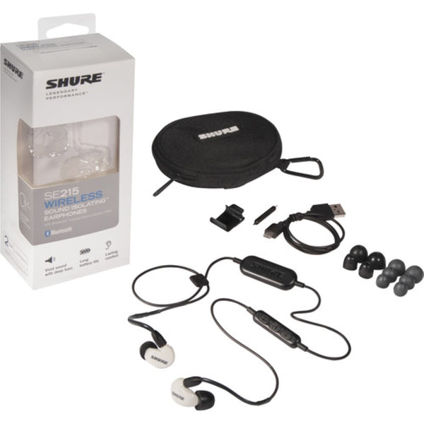 Shure SE215-BT1 Sound-Isolating Earphones with RMCE-BT1 Bluetooth Cable | White