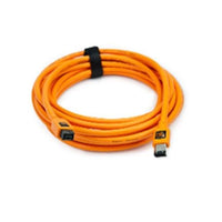 Tether Tools TetherPro FireWire 800 9-Pin to FireWire 400 6-Pin Cable | Orange, 15'