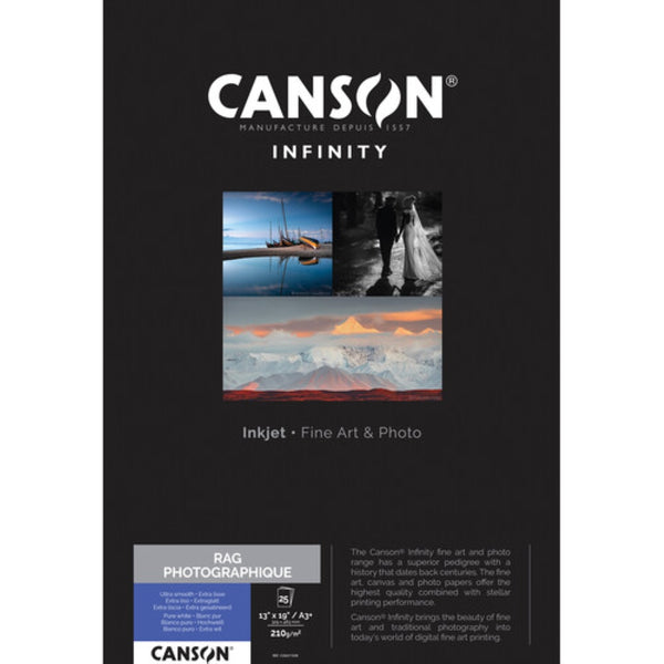 Canson Infinity Rag Photographique Paper 210 gsm | 13 x 19", 25 Sheets