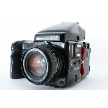 Used Mamiya 645 Super Kit w/ 80mm f2.8, 120 Filmback, AE Prism, & Motor Grip Used Very Good