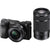 Sony Alpha a6100 Mirrorless Digital Camera with 16-50mm and 55-210mm Lenses and Striker Deluxe Bundle with 12” Tripod