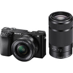 Sony Alpha a6100 Mirrorless Digital Camera with 16-50mm and 55-210mm Lenses with Premium Bundle: Includes – Filter Sets, Spare Battery, Battery Charger, Flash, and Large Tripod