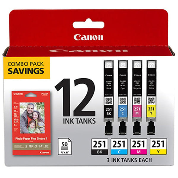 Canon CLI-251 CMYK 12-Cartridge Ink Set