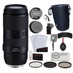Tamron 100-400mm f/4.5-6.3 Di VC USD Lens for Canon EF + Photo Starter Kit + Large Lens Pouch + 3-Piece Filter Set + Microfiber Cleaning Cloth Bundle