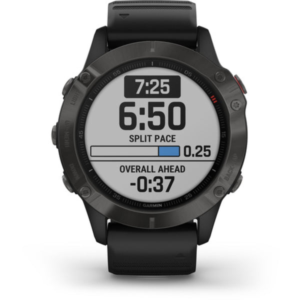 Garmin fenix 6 Multisport GPS Smartwatch | 47mm, Sapphire, Carbon Gray DLC / Black Band