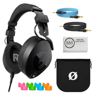 Rode NTH-100 Professional Over-Ear Headphones | Black + NTH-Cable (Blue, 3.9') + Microfiber Cleaning Cloth Bundle